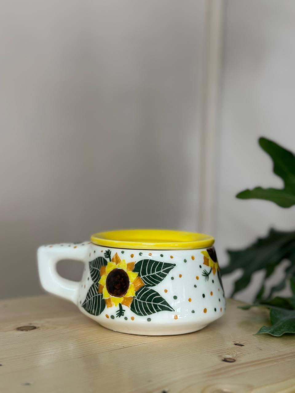 ماگ آفتابگردان درب دار