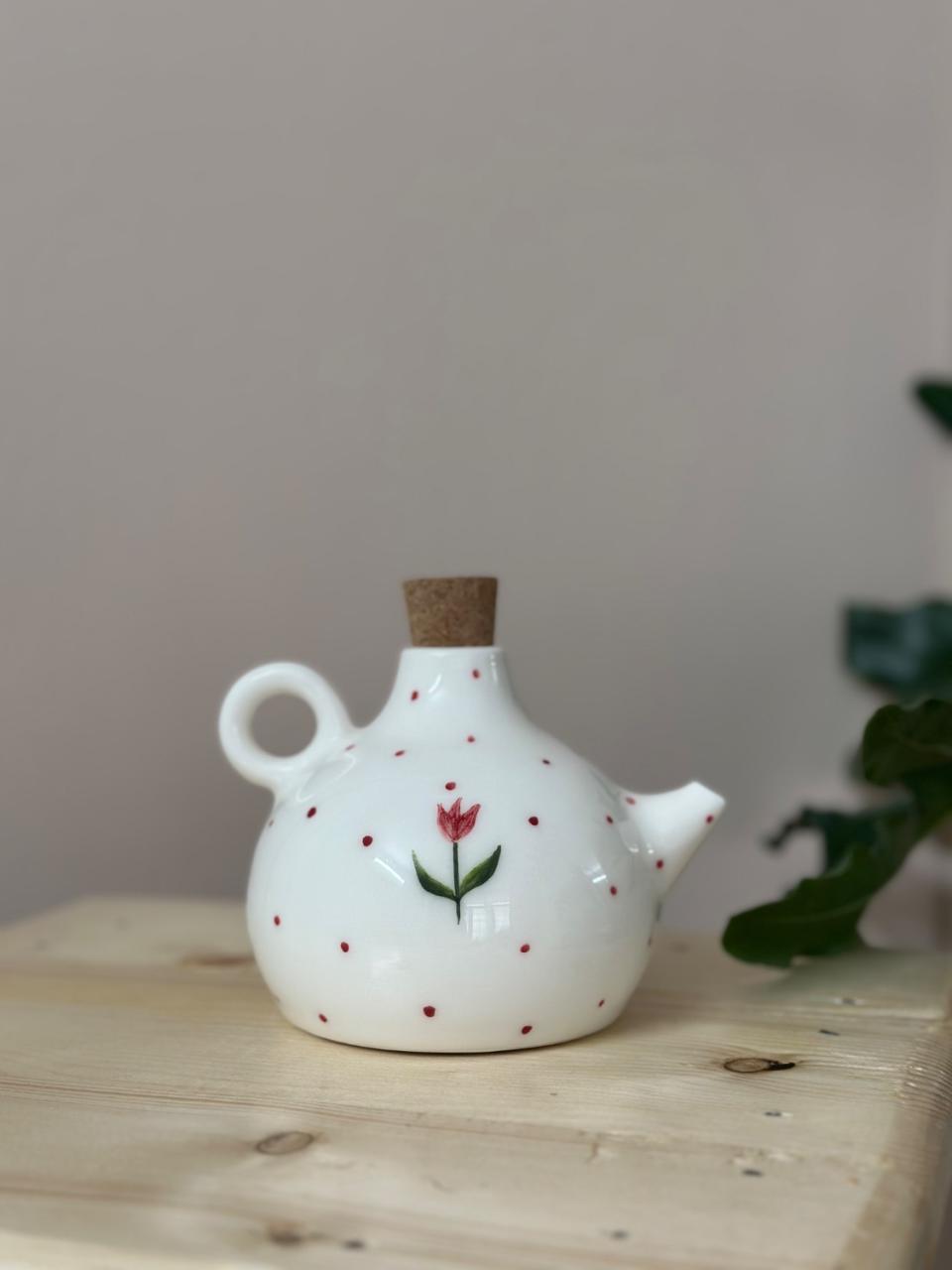 روغن‌ریز سرامیکی طرح گل لاله