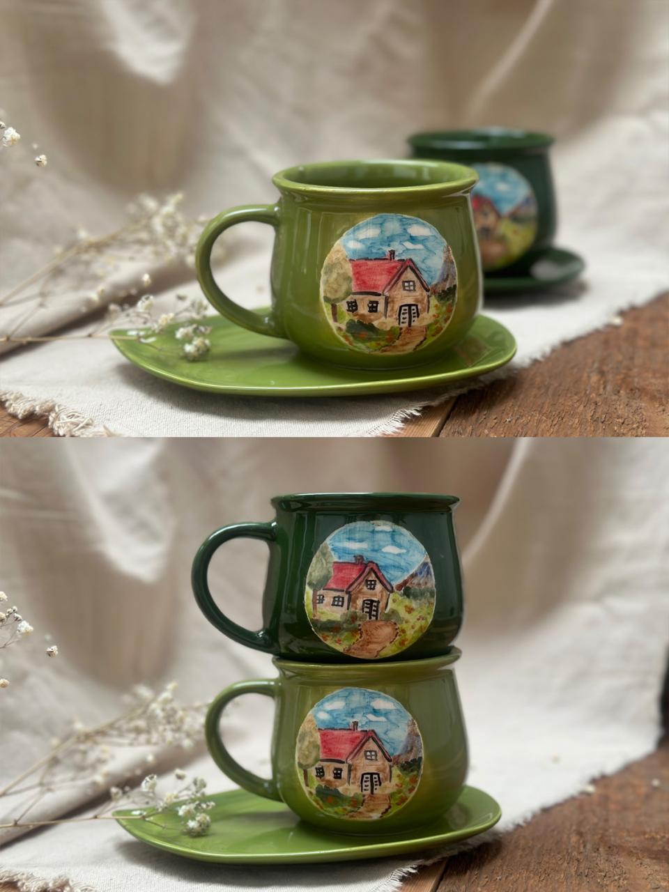 ماگ سرامیکی جنگل و کلبه